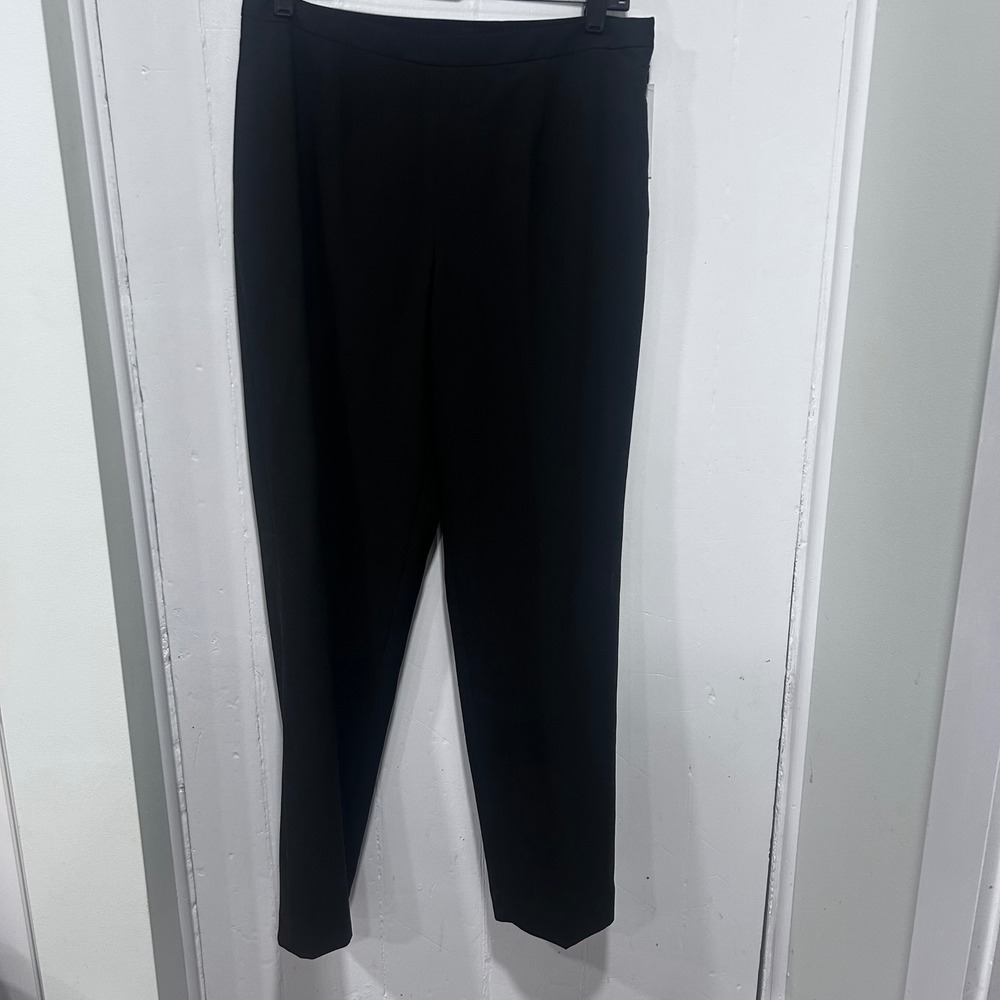 Due Per Due Essentials Black Wool Blend Side Zip Trousers Pants W24190 Size 8